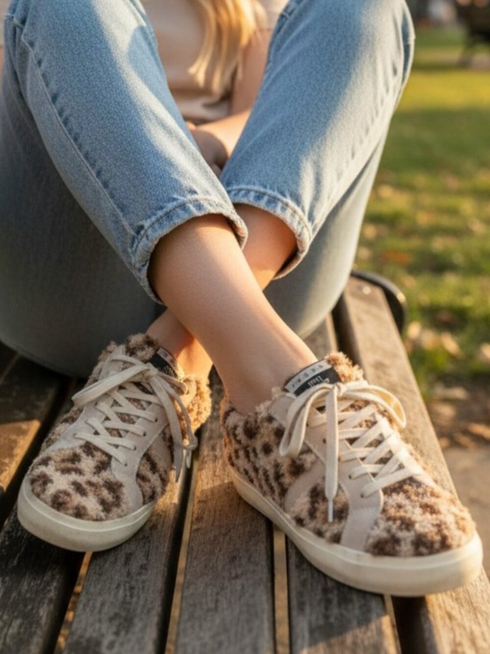 VINTAGE HAVANA Leopard Print Sneakers 8 Sherpa Slides Leather Snuggle Furry